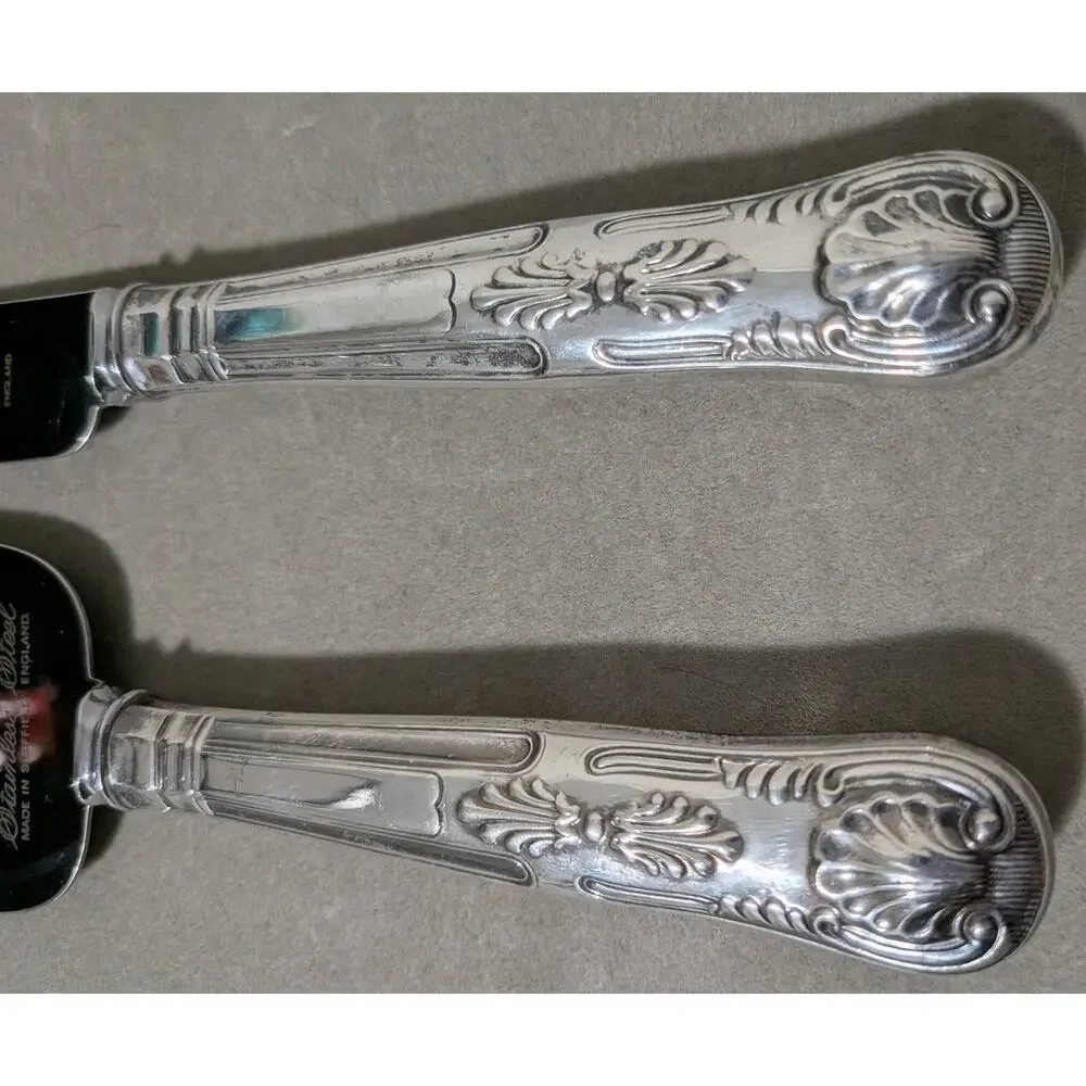 Vtg Sheffield England Stainless Steel Wedding Cake Server Set Kings Pattern